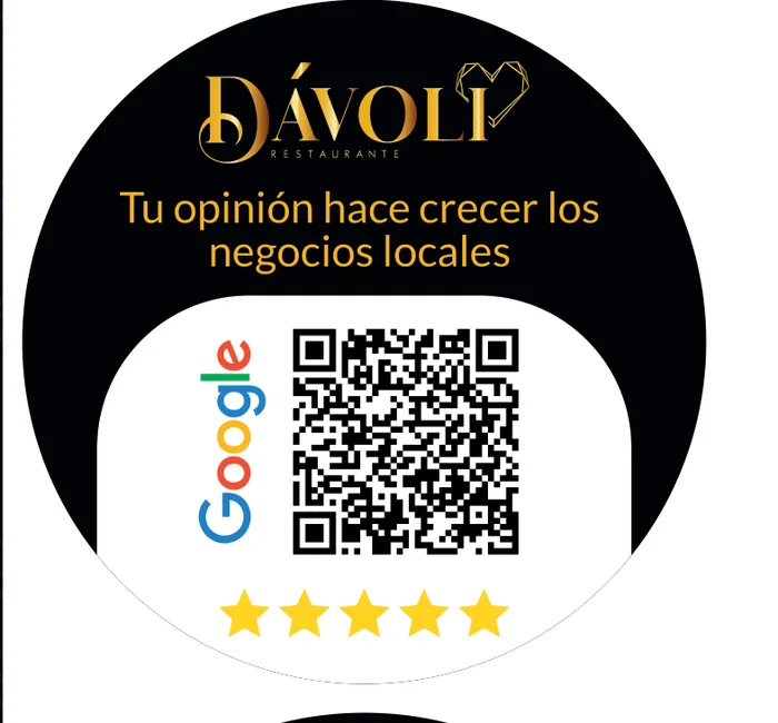 Pegatina redonda de reseñas con código QR