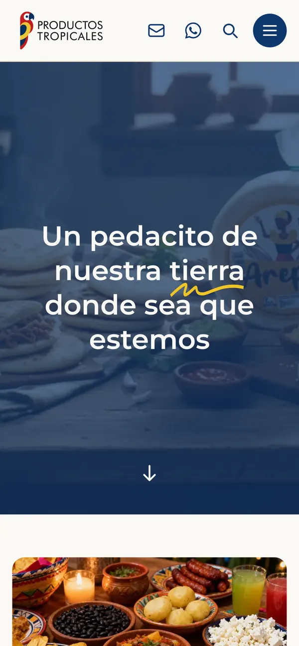 Productos Tropicales en el móvil