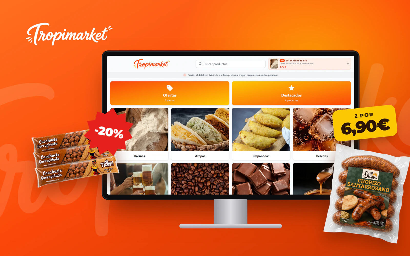 Kiosco táctil de precios de Tropimarket
