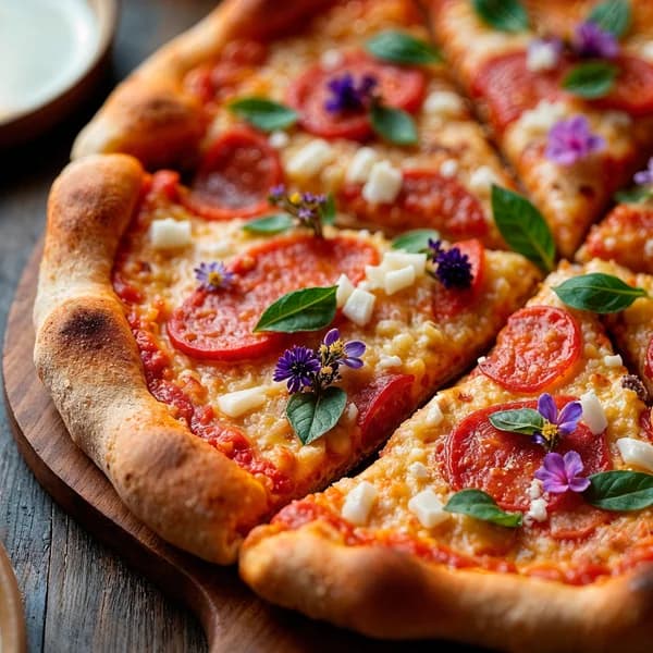 Ejemplo de foto de carta creada con IA: pizza pepperoni